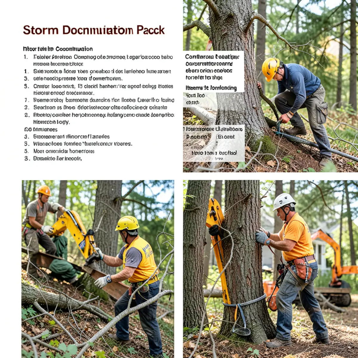 Field documentation illustrating Coverage Limits for Debris Hauling & Stump Grinding